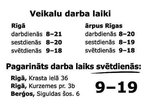 veikalu depo darba laiks.